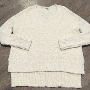 Show Me Your Mumu Hug Me High Low Fuzzy V-neck Sweater